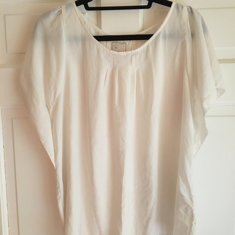 Anthropologie white blouse size 10